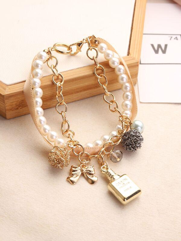 Faux Pearl Beaded Bracelet for Women