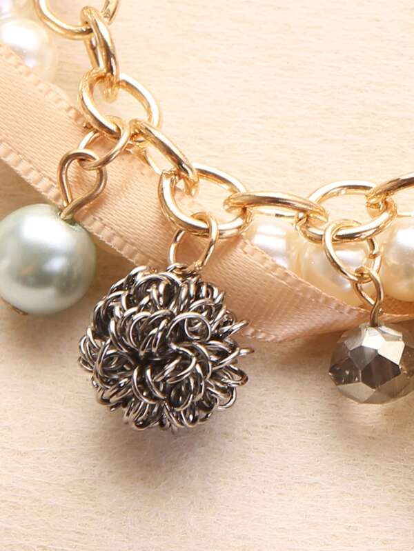 Faux Pearl Beaded Bracelet for Women