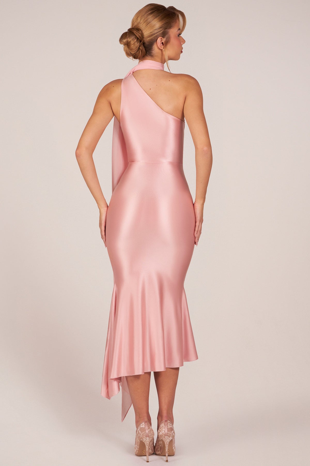 Juliana Pleated V Midi Dress
