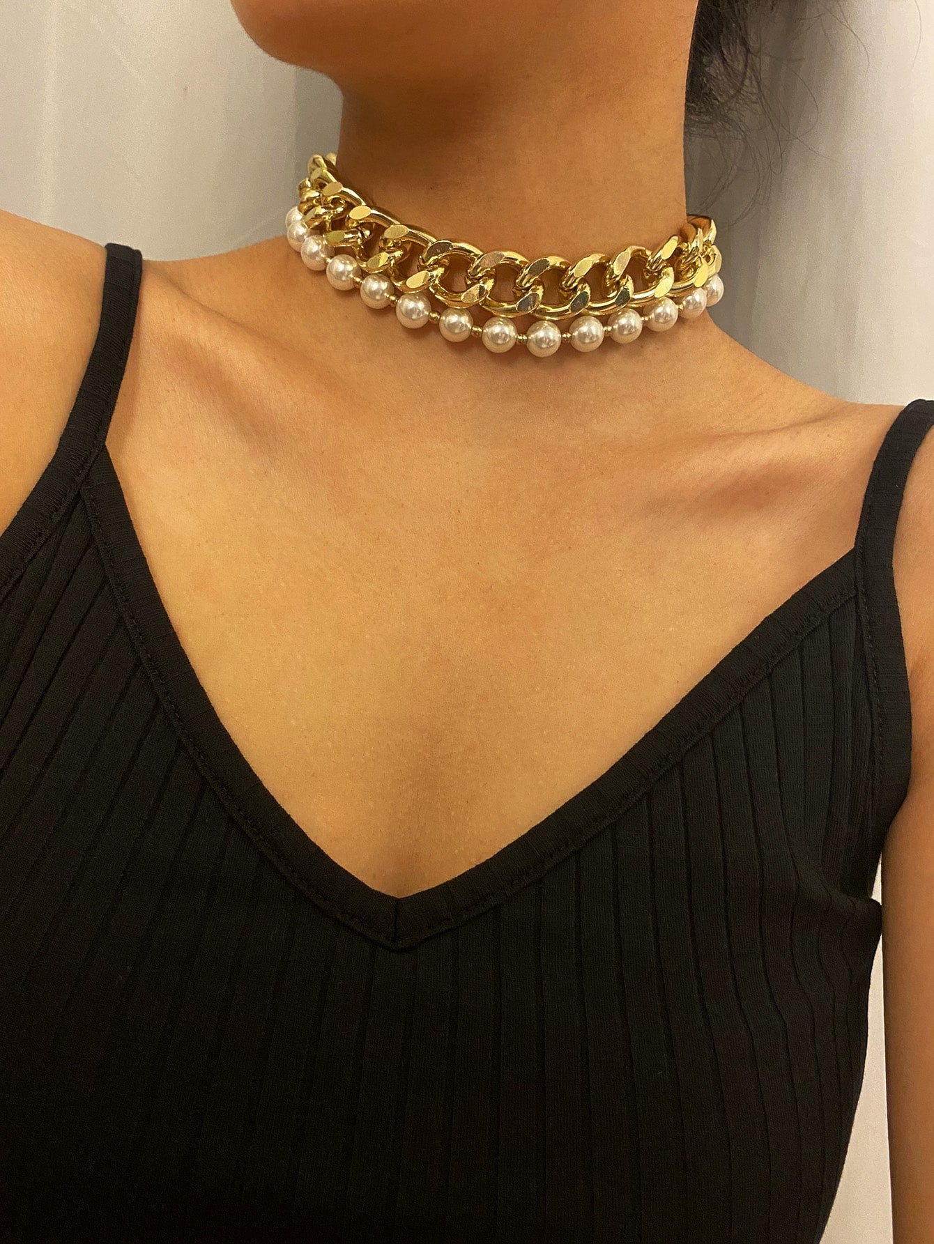 3pcs Faux Pearl Beaded Choker for Women