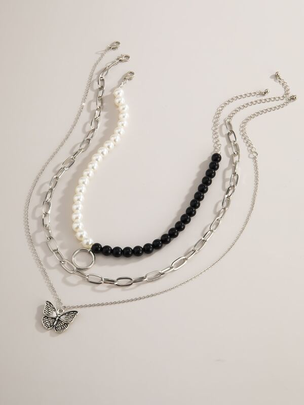 3pcs Butterfly Charm Necklace for Women