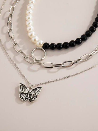 3pcs Butterfly Charm Necklace for Women