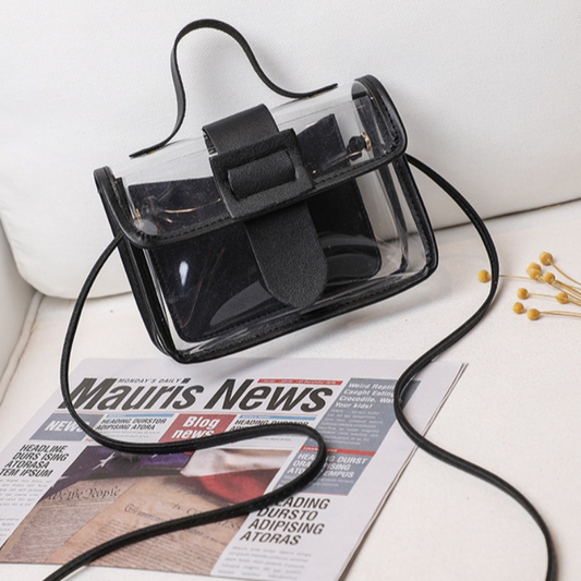Bolso bandolera transparente informal de moda