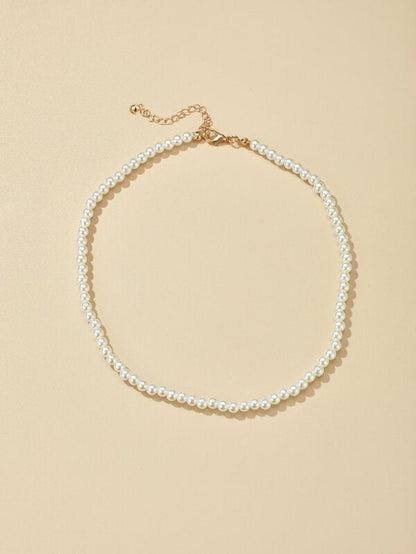 Faux Pearl Beaded Necklace for Women
