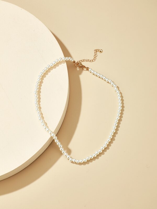 Faux Pearl Beaded Necklace for Women