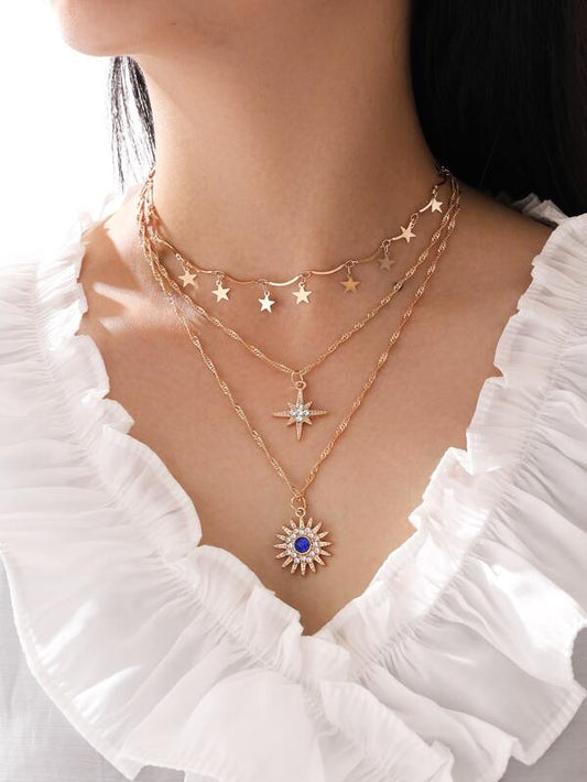 3pcs Star Decor Necklace for Women