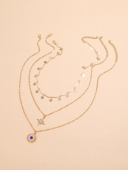 3pcs Star Decor Necklace for Women