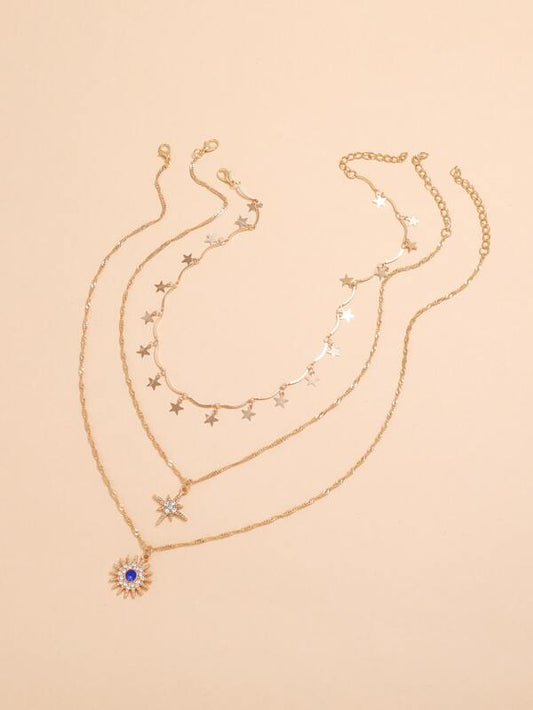 3pcs Star Decor Necklace for Women