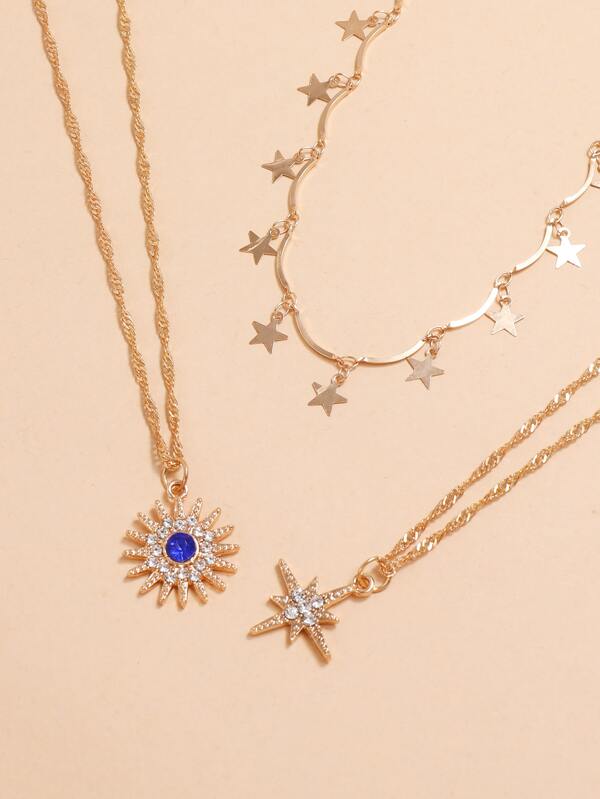 3pcs Star Decor Necklace for Women