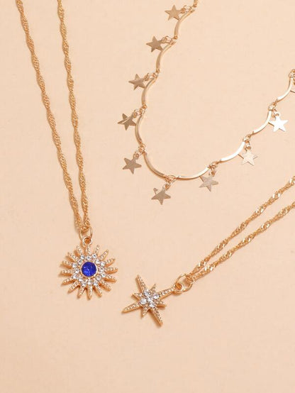 3pcs Star Decor Necklace for Women