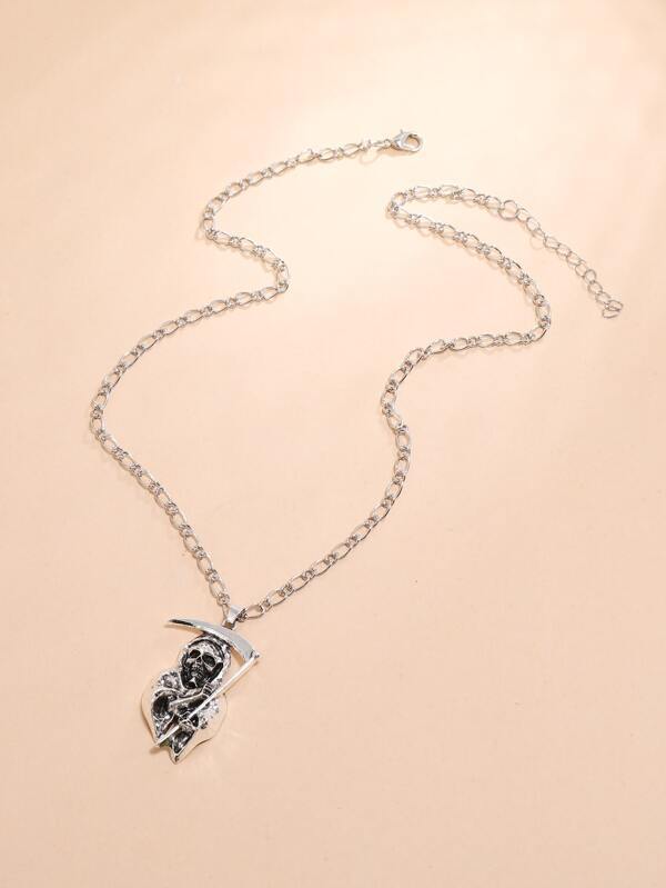Metal Skull Pendant Necklace for Women
