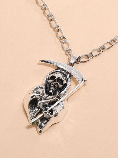 Metal Skull Pendant Necklace for Women