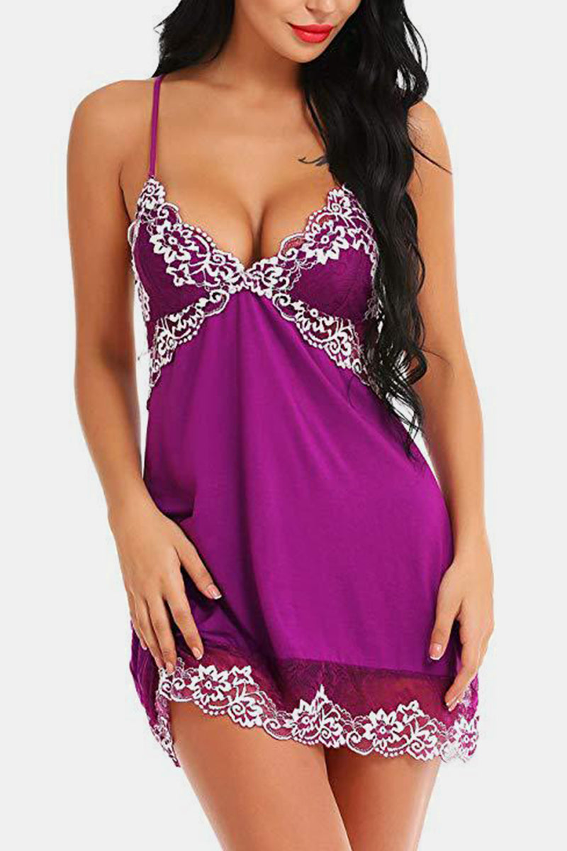 Sexy Fashion Suspender Lace Nightdress(3 Colors)