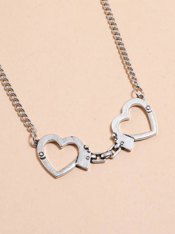 Heart Shaped Handcuffs Decor Necklace for Women