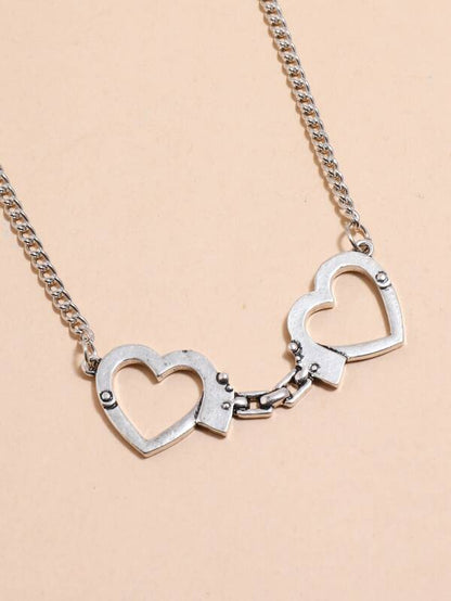 Heart Shaped Handcuffs Decor Necklace for Women
