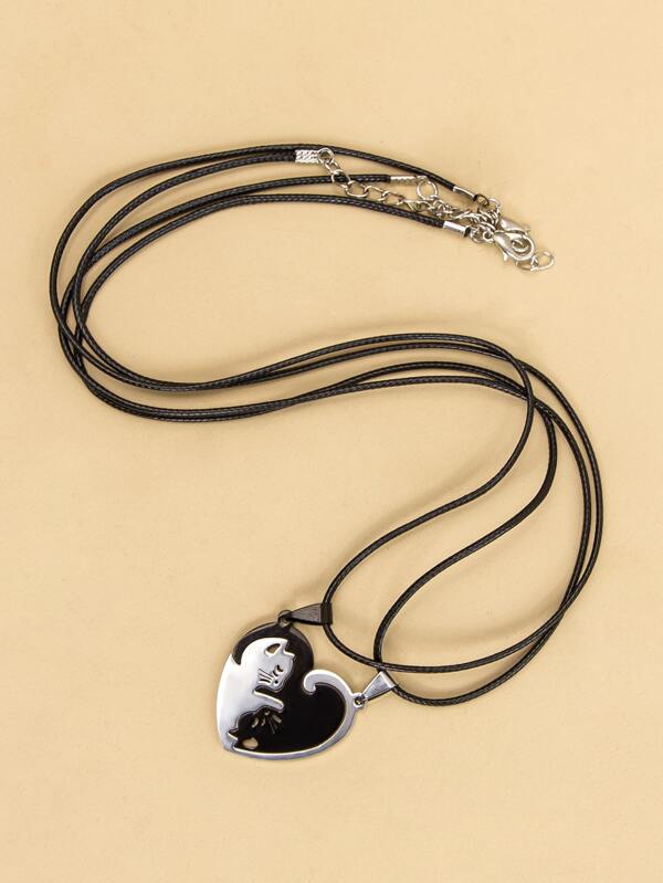 2pcs Cat Charm Necklace for Women