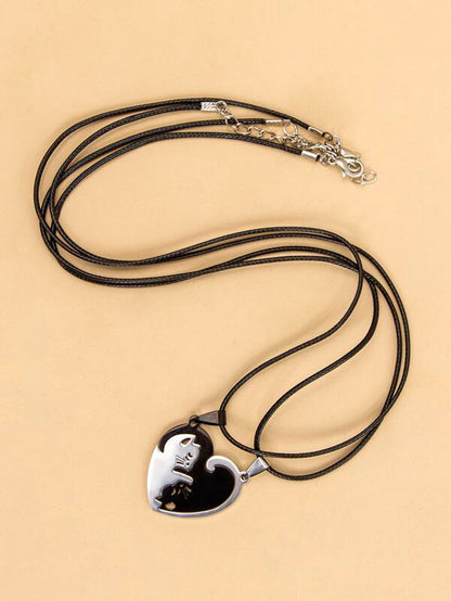 2pcs Cat Charm Necklace for Women