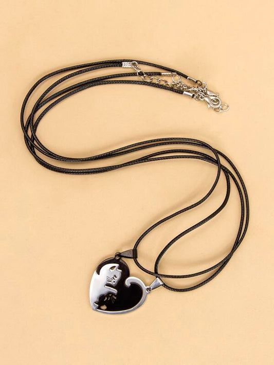 2pcs Cat Charm Necklace for Women