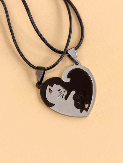 2pcs Cat Charm Necklace for Women