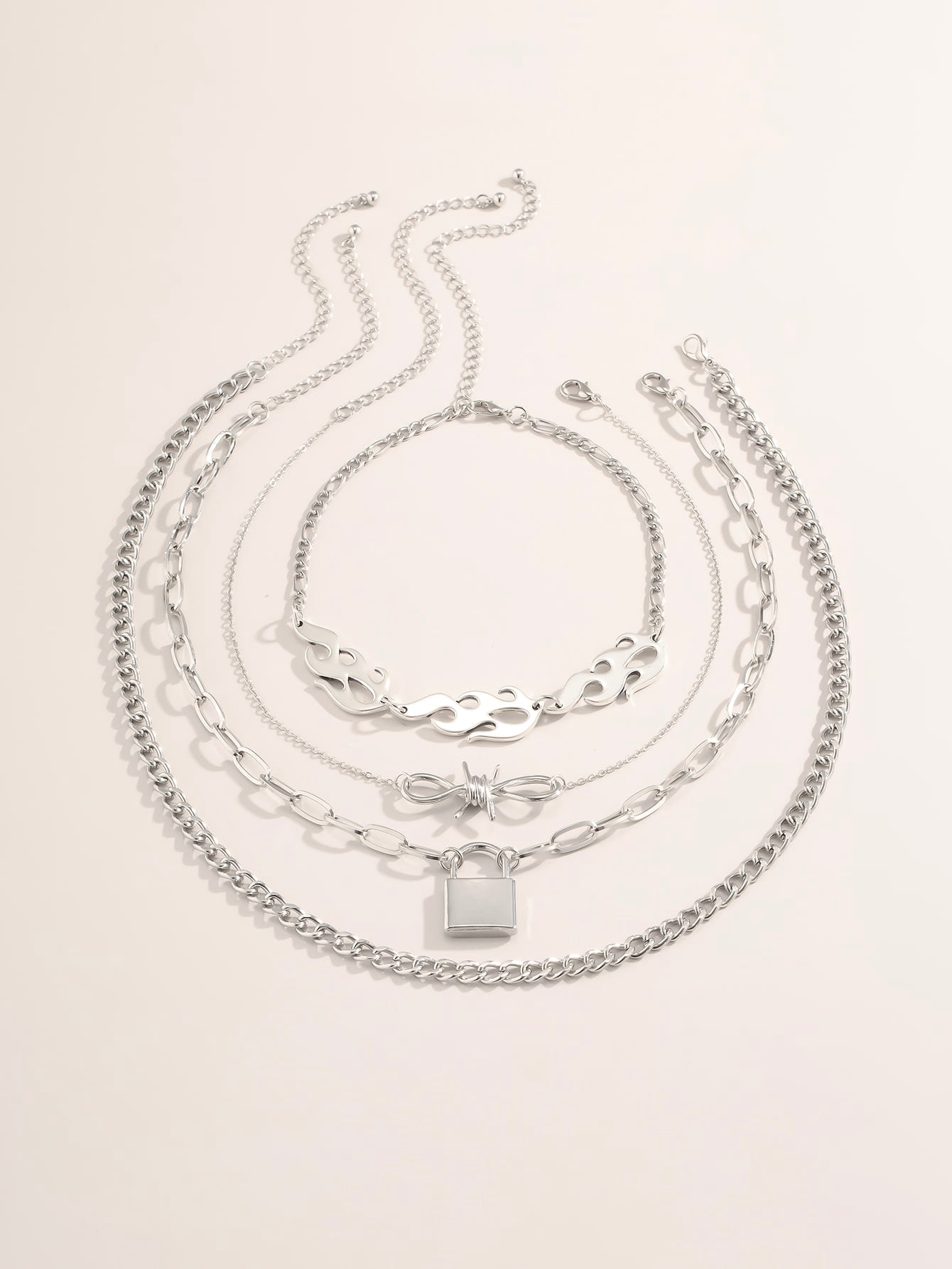 4pcs Flame Decor Necklace for Women