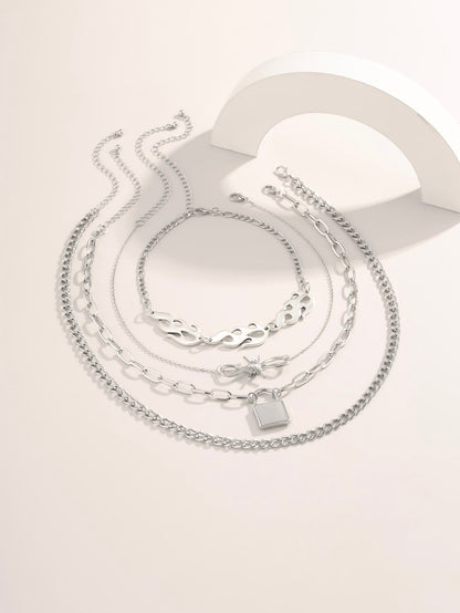 4pcs Flame Decor Necklace for Women