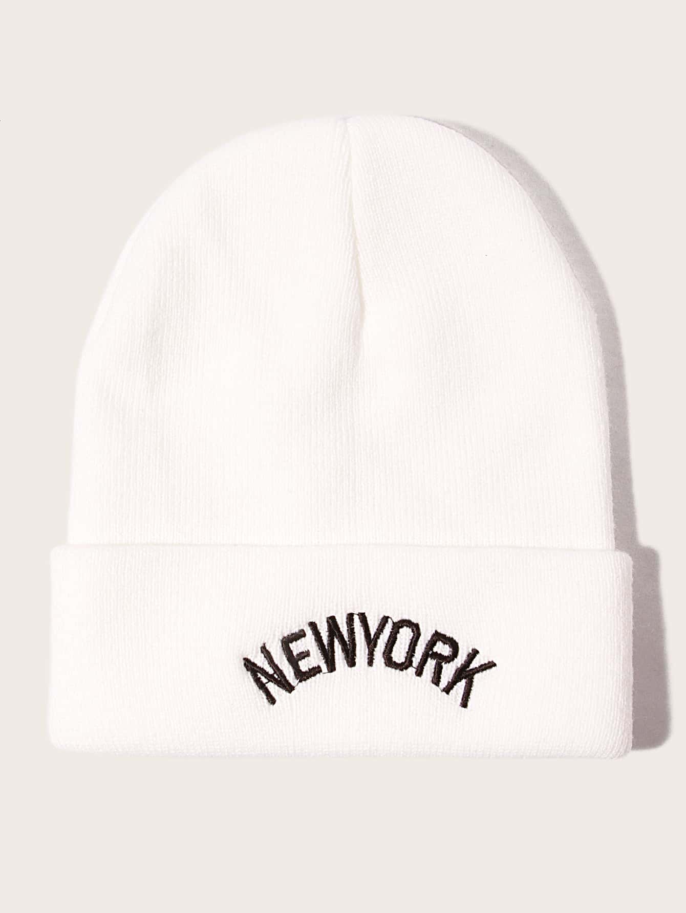 2pcs Women Letter Embroidery Beanie for Women