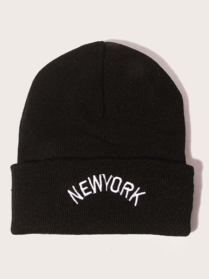 2pcs Women Letter Embroidery Beanie for Women
