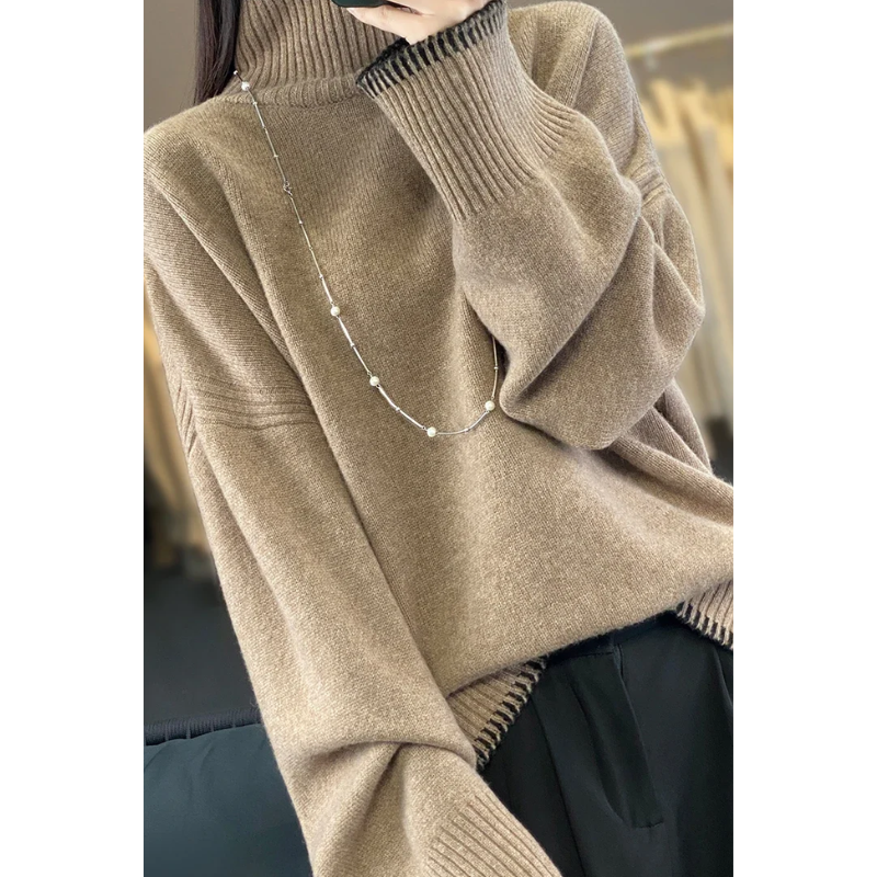 Jersey de punto suave y holgado para mujer, fácil de usar | Ideal para otoño/invierno