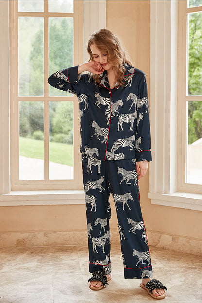 Conjunto de pijama con estampado de cebra
