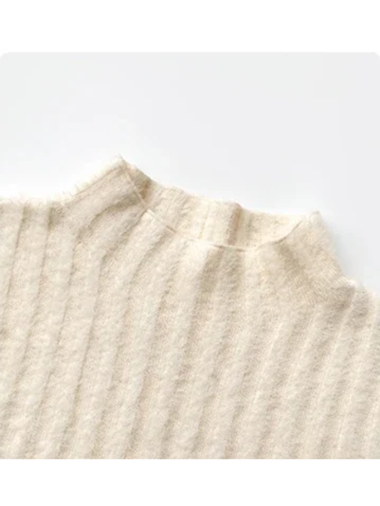 Elegante jersey de cuello alto de punto forrado para mujer | Ideal para otoño/invierno