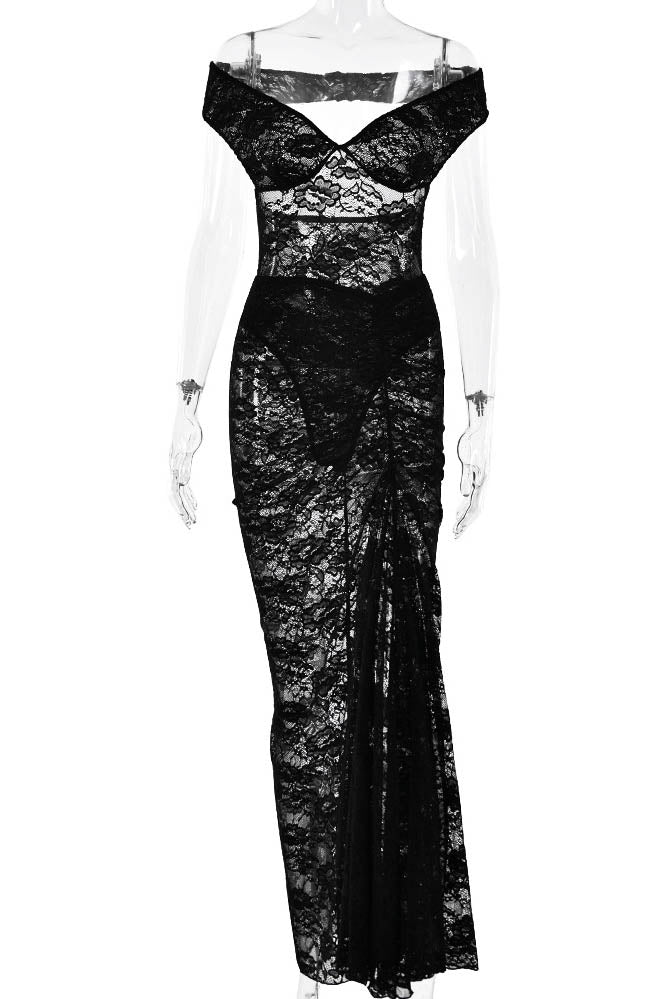 Conjunto de falda sin espalda Lace Whisper