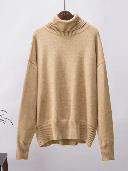 Jersey de cuello alto transpirable de gran tamaño para mujer | Ideal para otoño/invierno