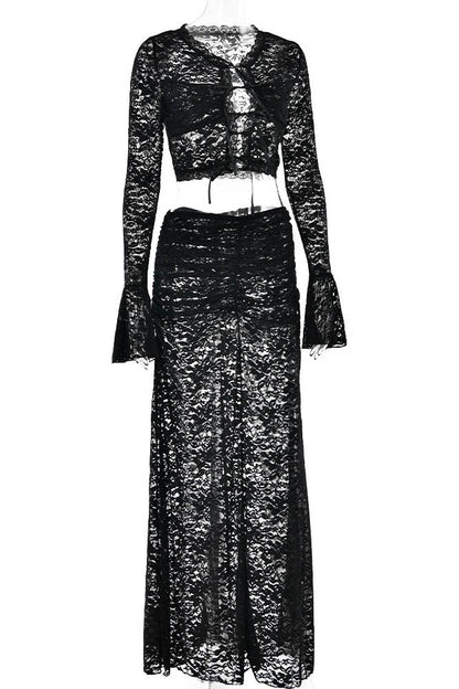 Whispering Lace – Flare Skirt Set