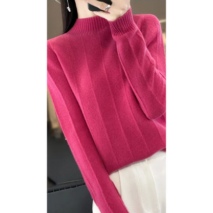 Suéter de cuello alto para mujer, resistente al viento y con forro | Ideal para otoño/invierno
