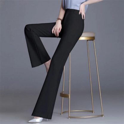 Women's Elegant Tight Fit High Waisted Flared Trousers | Ideal for All Seasons