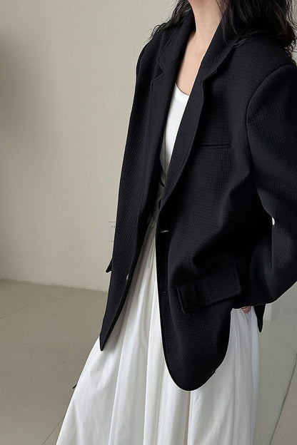 Waffle Textured Oversized Blazer