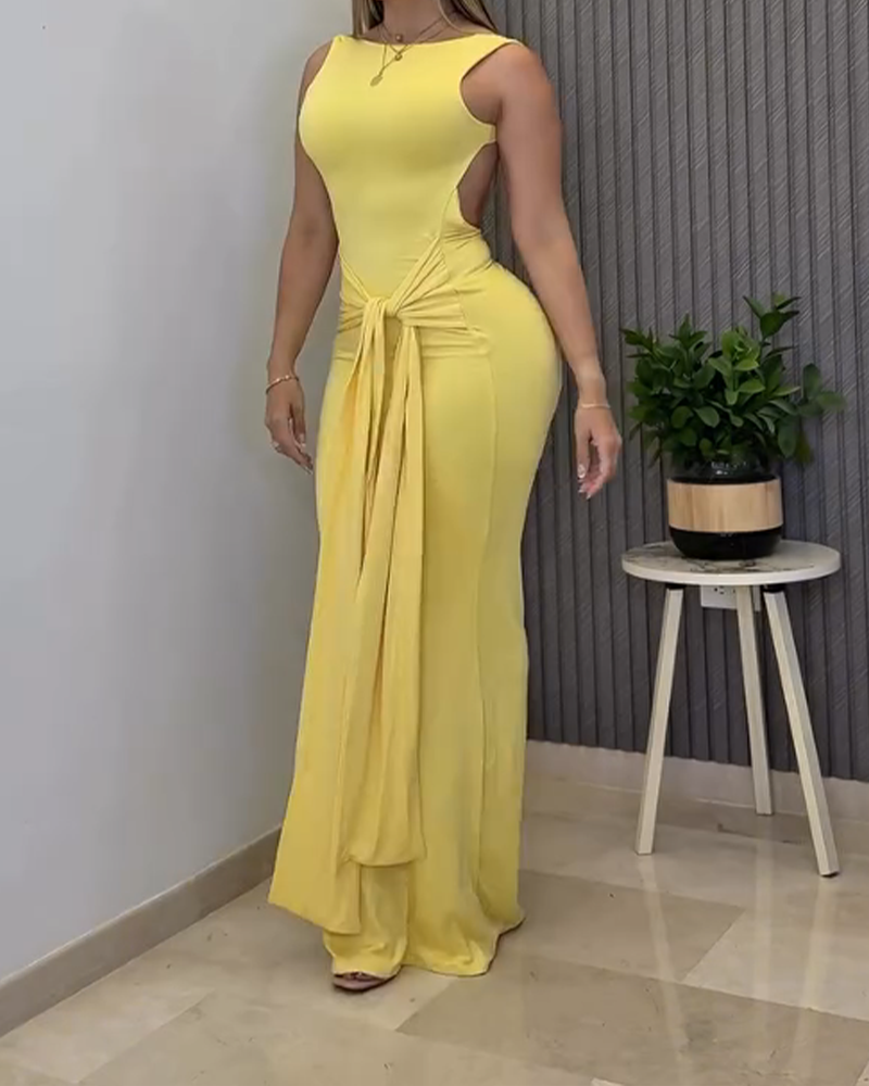 Lace-Up Slim-Fit Hip Dress (Pre-Sale)