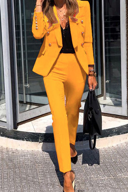 Fashion British Style Solid Patchwork Turn-back Collar Long Sleeve Two Pieces(4 Colors)