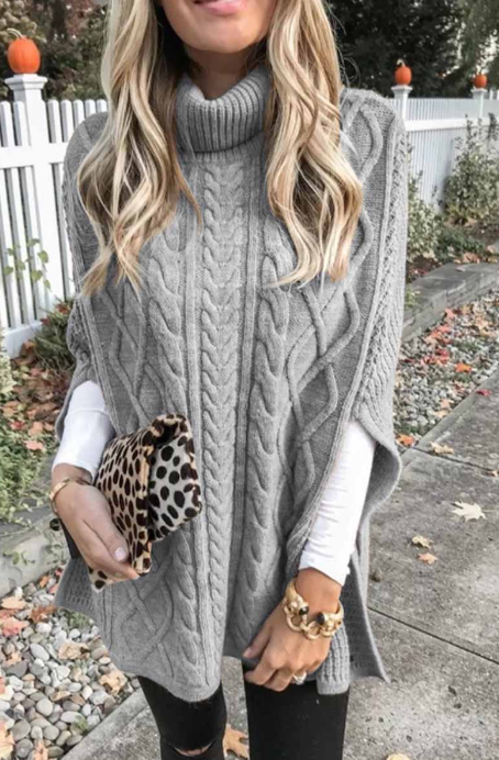 Fashion Casual Solid Pullovers Turtleneck Sweaters(7 Colors)