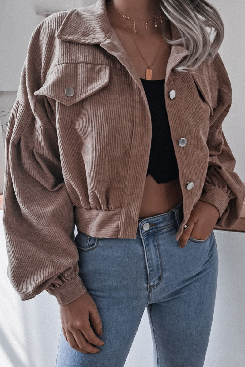 Prendas de abrigo casuales de moda con cuello vuelto liso
