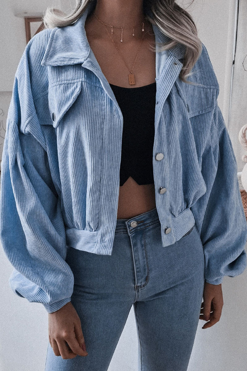Prendas de abrigo casuales de moda con cuello vuelto liso