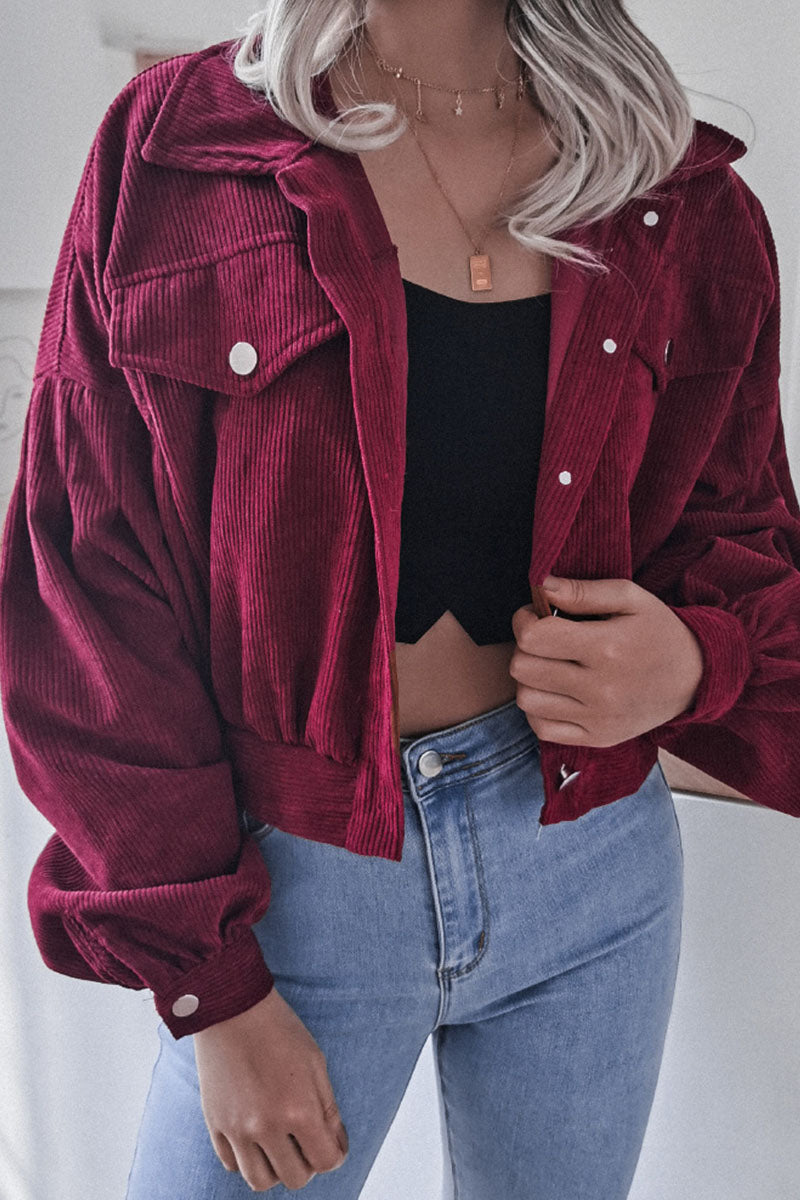 Prendas de abrigo casuales de moda con cuello vuelto liso