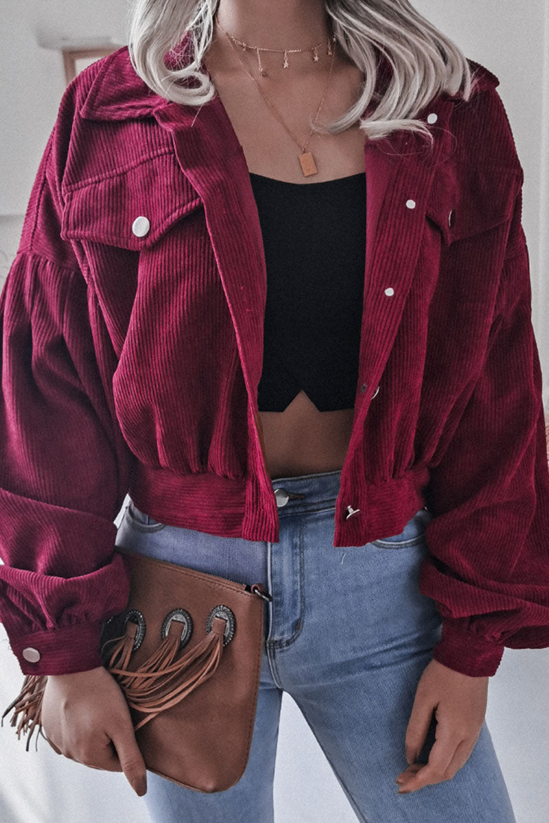 Prendas de abrigo casuales de moda con cuello vuelto liso