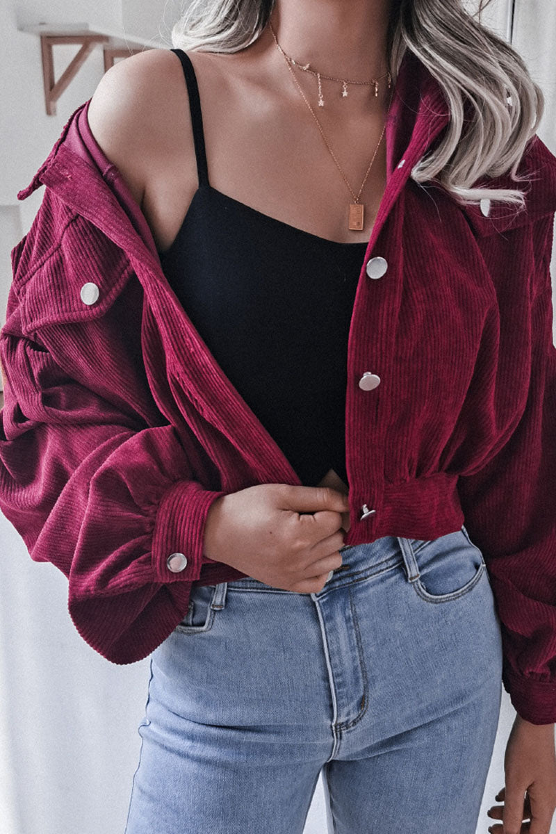 Prendas de abrigo casuales de moda con cuello vuelto liso