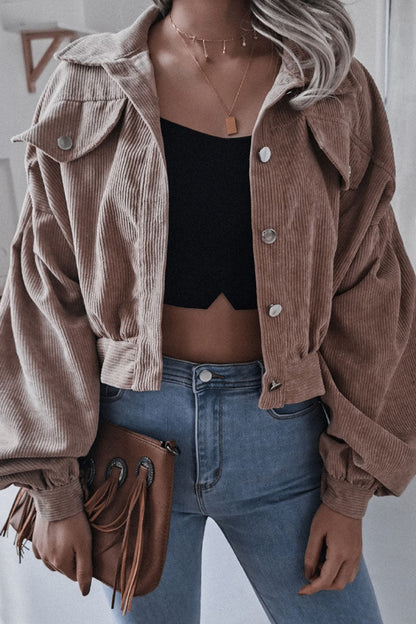 Prendas de abrigo casuales de moda con cuello vuelto liso