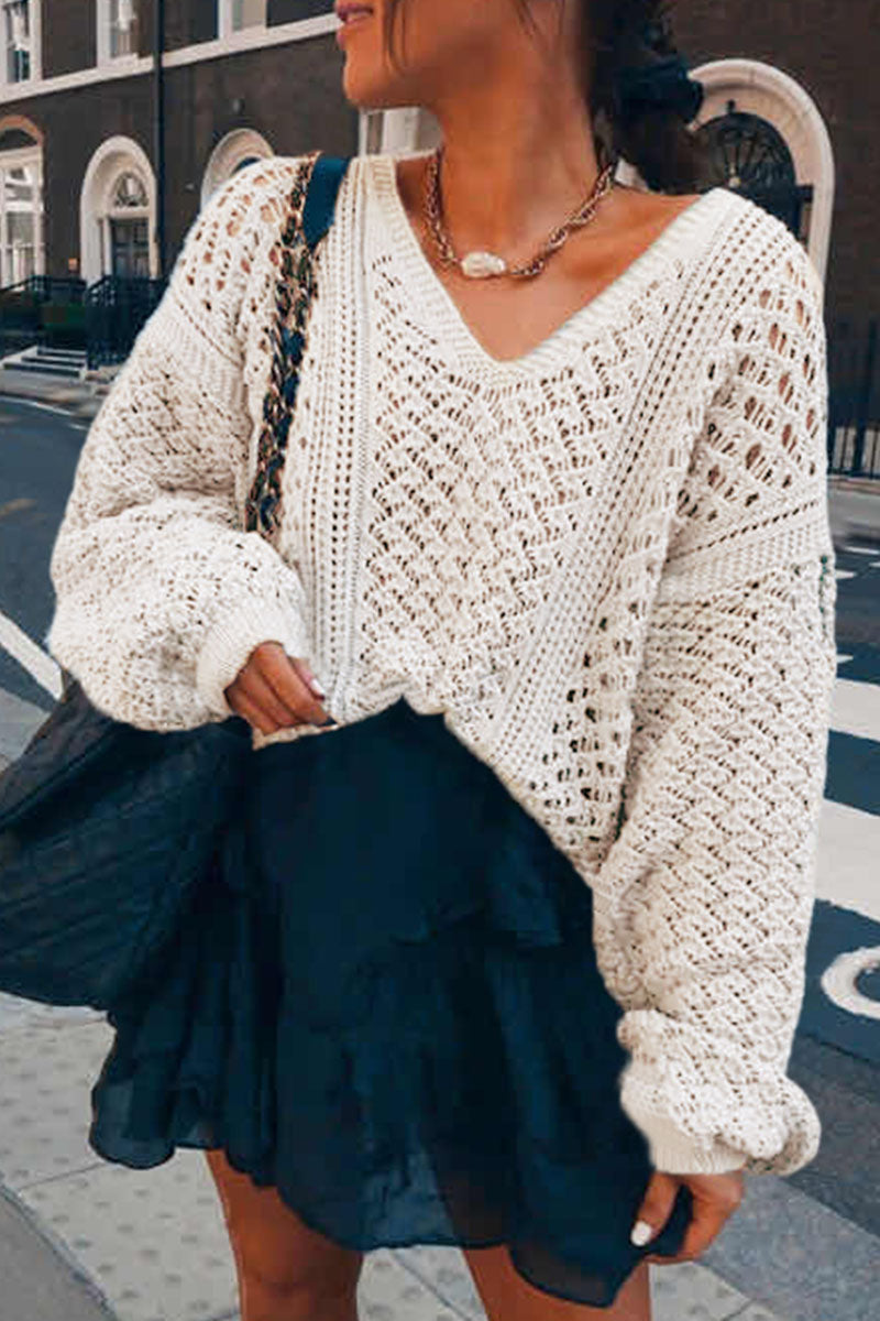 Suéteres de cuello en V lisos de moda urbana (5 colores)