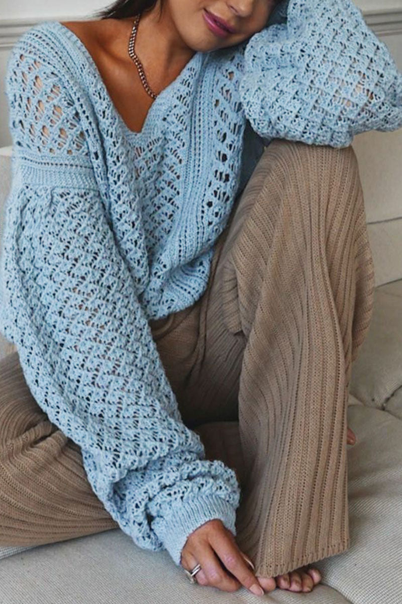 Suéteres de cuello en V lisos de moda urbana (5 colores)
