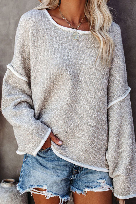 Suéteres de cuello redondo con parches lisos de moda urbana (3 colores)