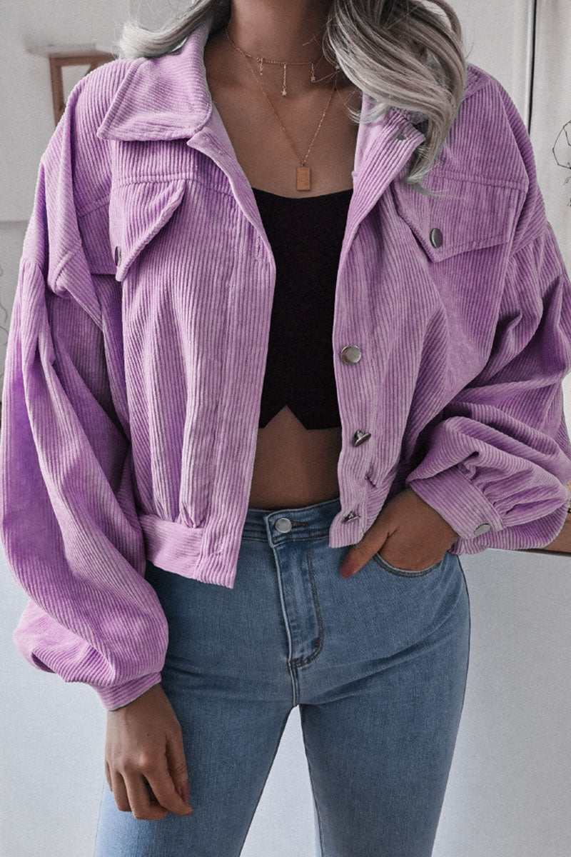 Prendas de abrigo casuales de moda con cuello vuelto liso