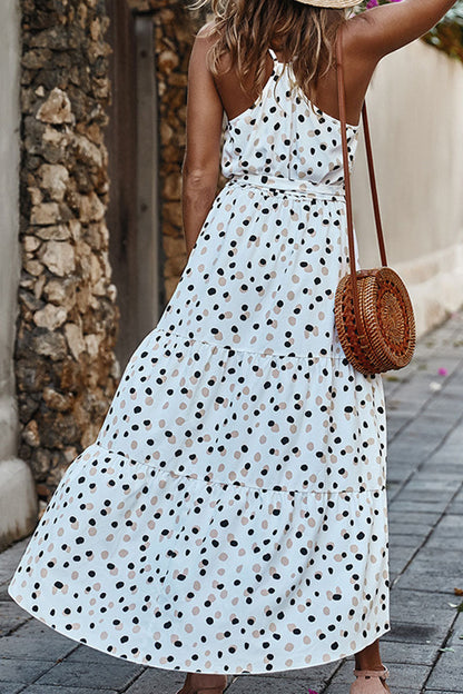 Fashion Street Dot O Neck Printed Dress Dresses(5 Colors)